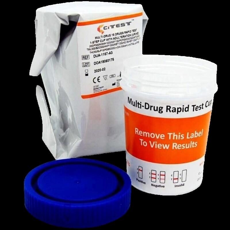 Швидкий тест на 18 видів наркотичних речовин, 1-кроковий, ємність (DOA-1187-A3, Citest)